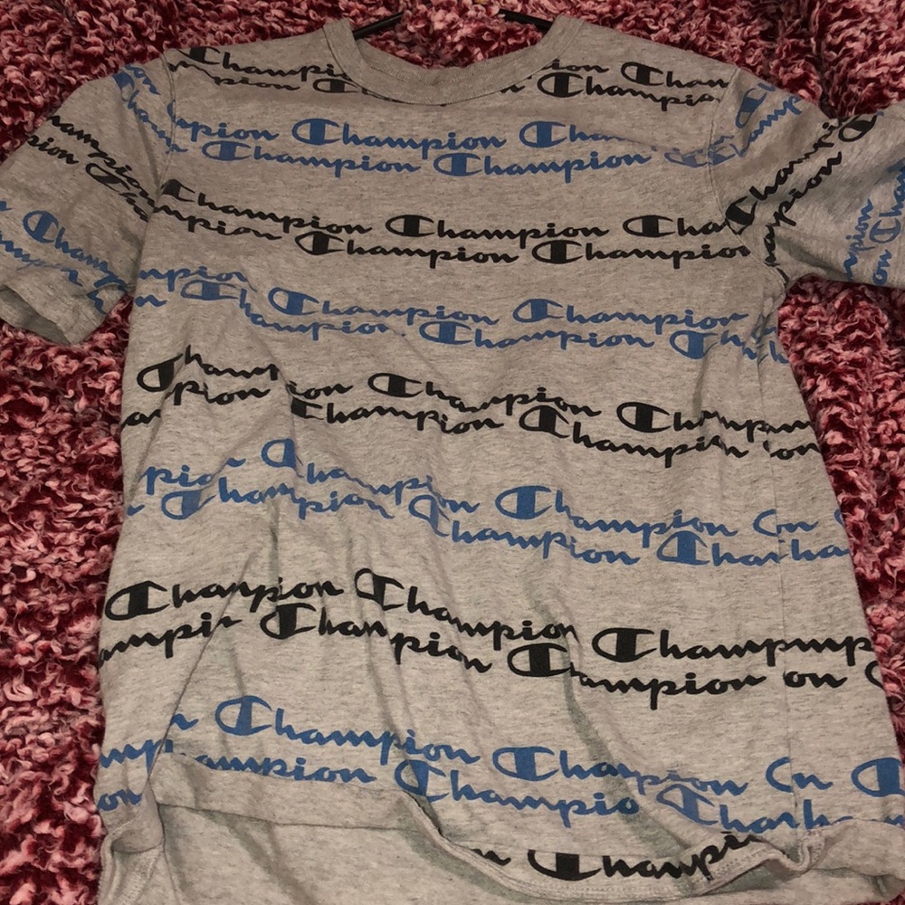 black blue & grey champion T-shirt